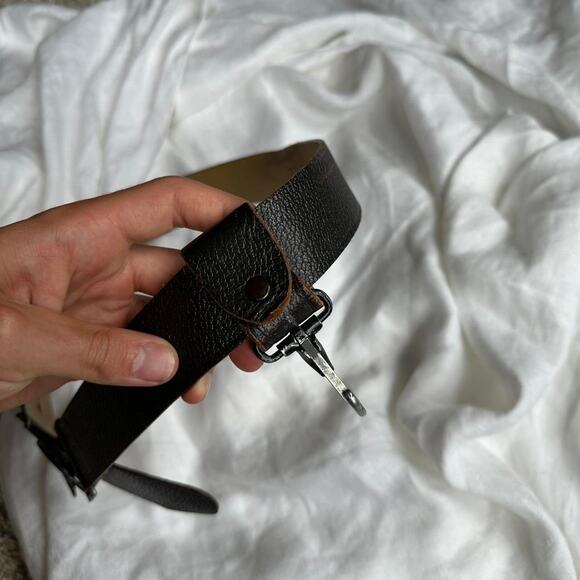 Vintage 60s 70s Boyscout Of Canada Leather Metal Clasp Belt - Picture 4 of 8